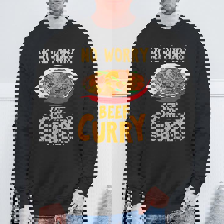 心配いらず ビーフカレー インド料理 シェフ おもしろ料理 スウェットシャツ 高齢者への贈り物