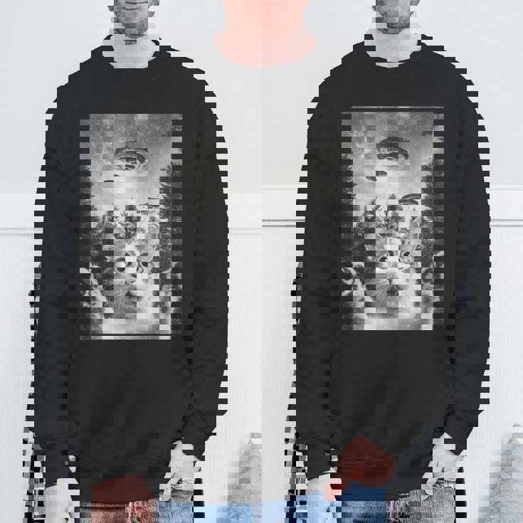 怖い猫 エイリアン Ufo 宇宙愛好家 面白い スウェットシャツ 高齢者への贈り物