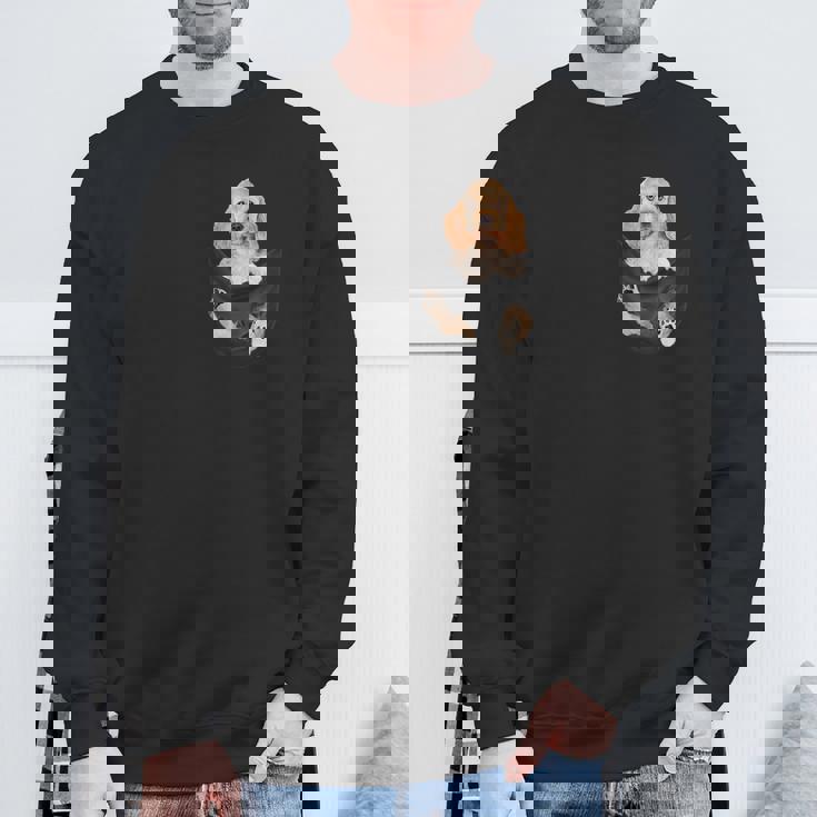 恋人のためのポケットに入った面白いイングリッシュコッカースパニエル スウェットシャツ 高齢者への贈り物