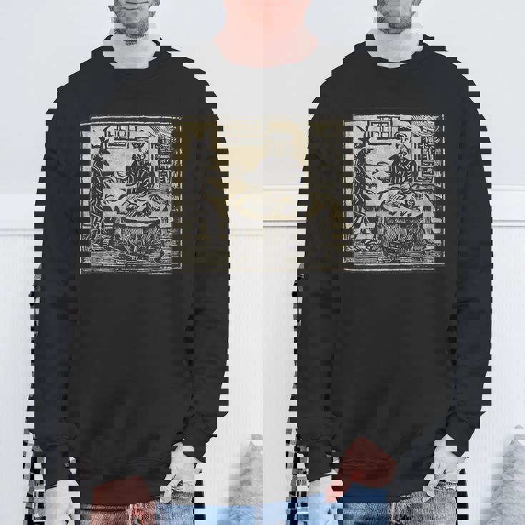 悪魔 オカルト 鬼 召喚 ゴス ホラー 美的 ウッドカット スウェットシャツ 高齢者への贈り物