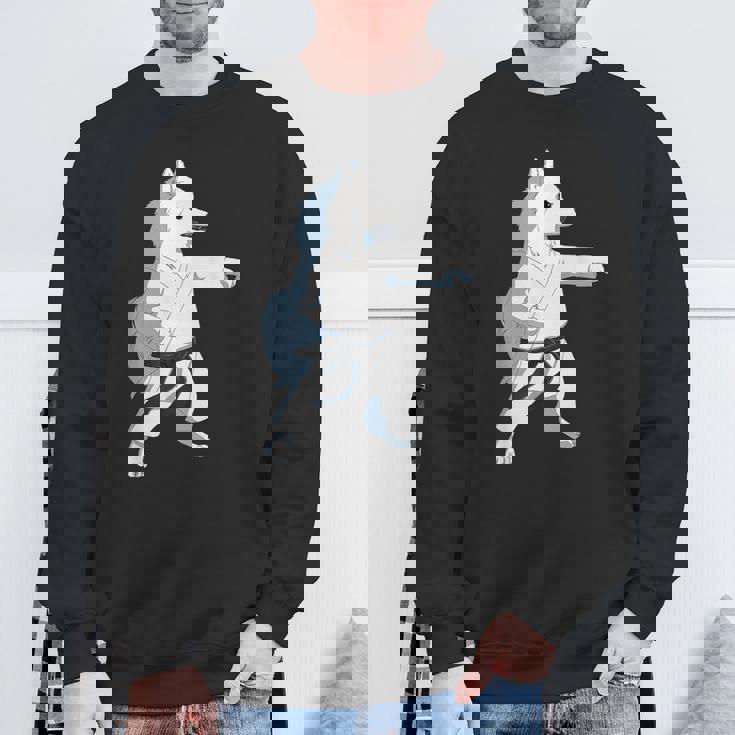 愉快な空手犬 日本のスピッツ スウェットシャツ 高齢者への贈り物