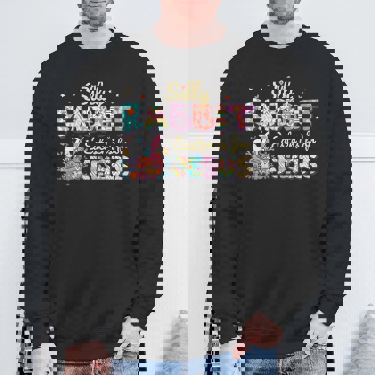 愚かなウサギ イースターはイエスのためです イースターバニー かわいいクリスチャン スウェットシャツ 高齢者への贈り物