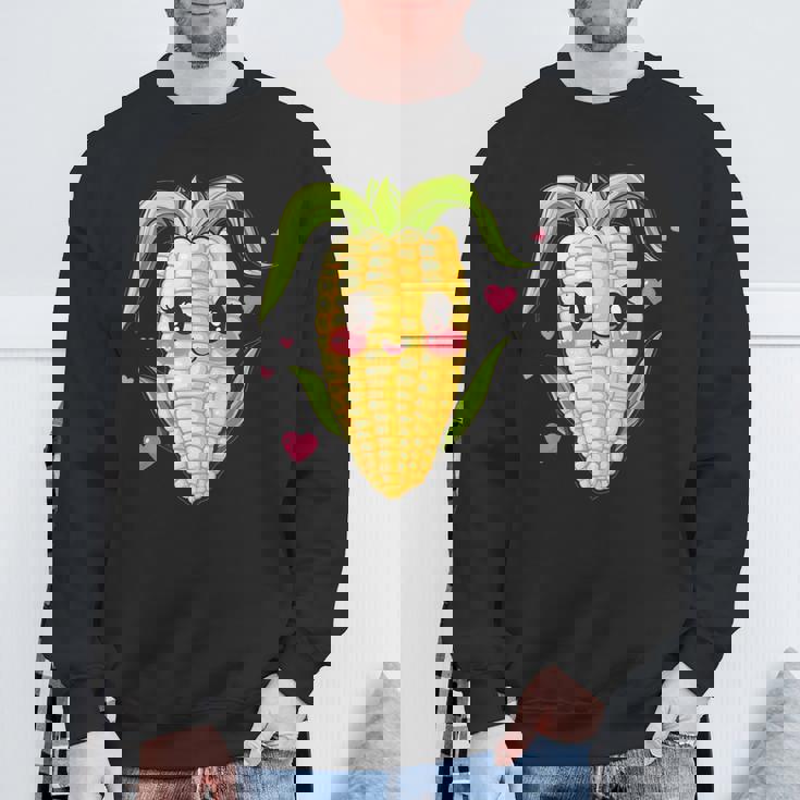 愛らしいかわいいコーンのハート付き。 スウェットシャツ 高齢者への贈り物