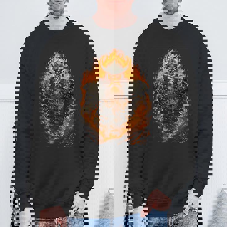 戦いの最中の獰猛なヴァイキング戦士 スウェットシャツ 高齢者への贈り物