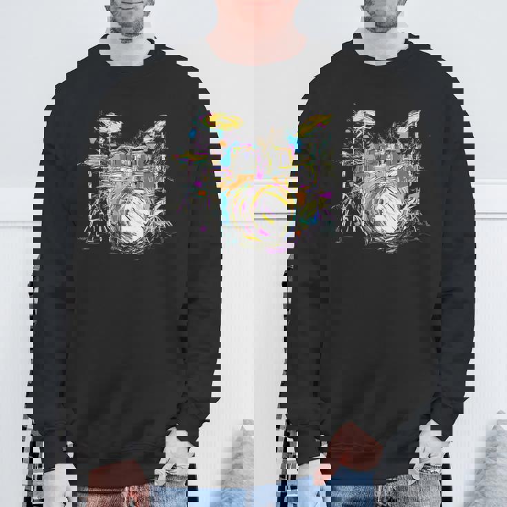 抽象アート ドラム ミュージシャン 音楽バンド 王座 ヌース スウェットシャツ 高齢者への贈り物