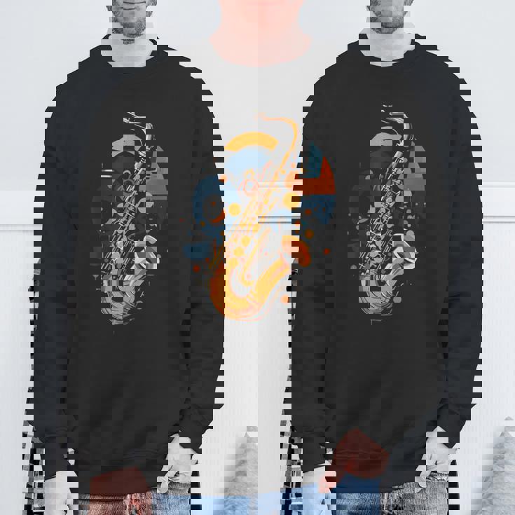 抽象音楽家 ジャズ サックス プレーヤー カラフル スウェットシャツ 高齢者への贈り物