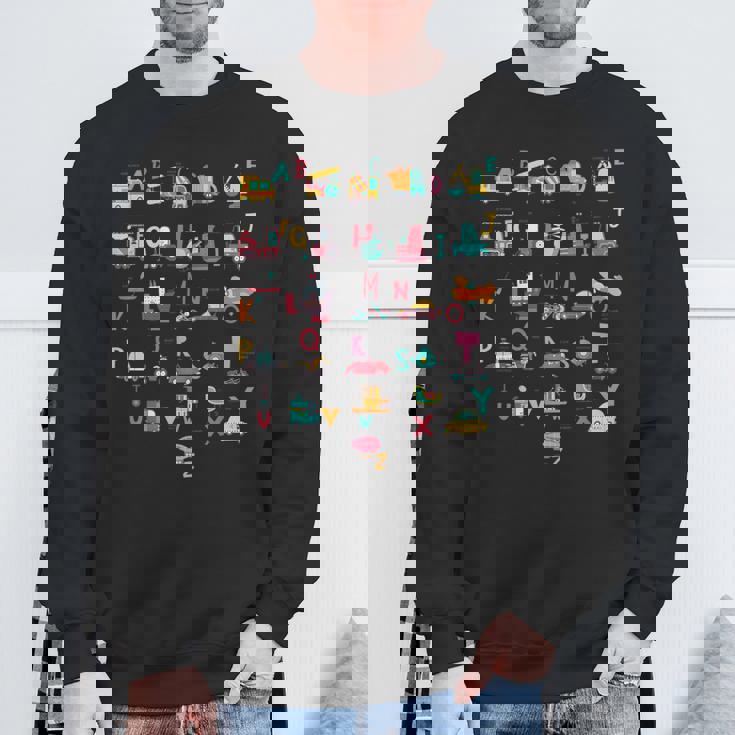 救急車掘削機ヘリコプタートラック車両abc幼児 スウェットシャツ 高齢者への贈り物