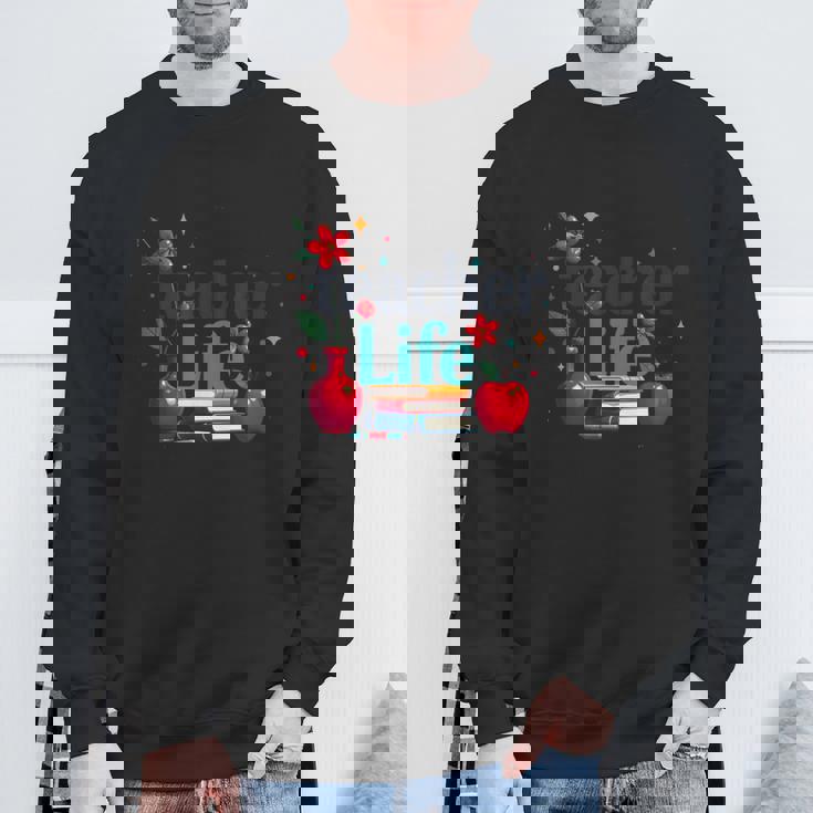 教師 生活 花 教室 感謝 教育 スウェットシャツ 高齢者への贈り物