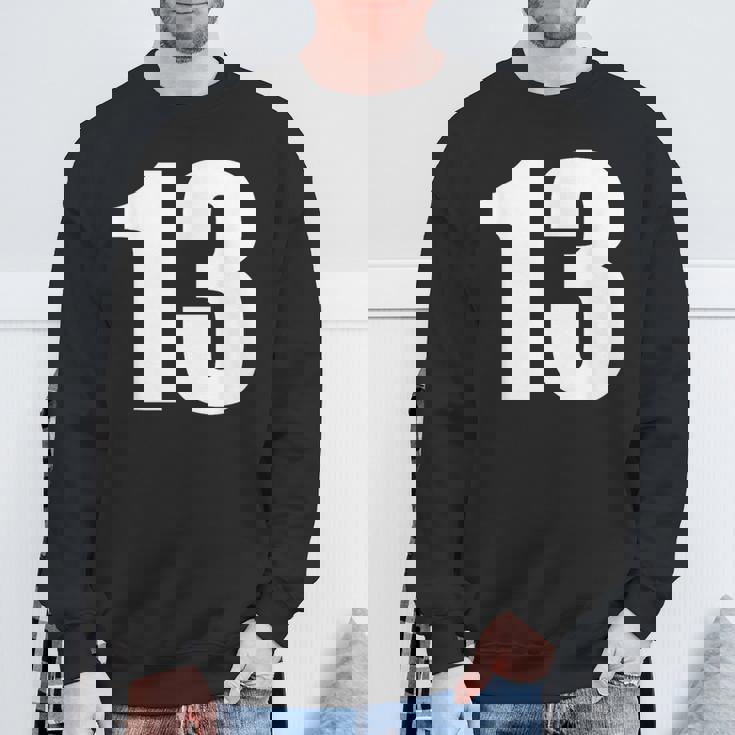 数字 Nhirn 数字 13 プレーン 白 数字 スウェットシャツ 高齢者への贈り物