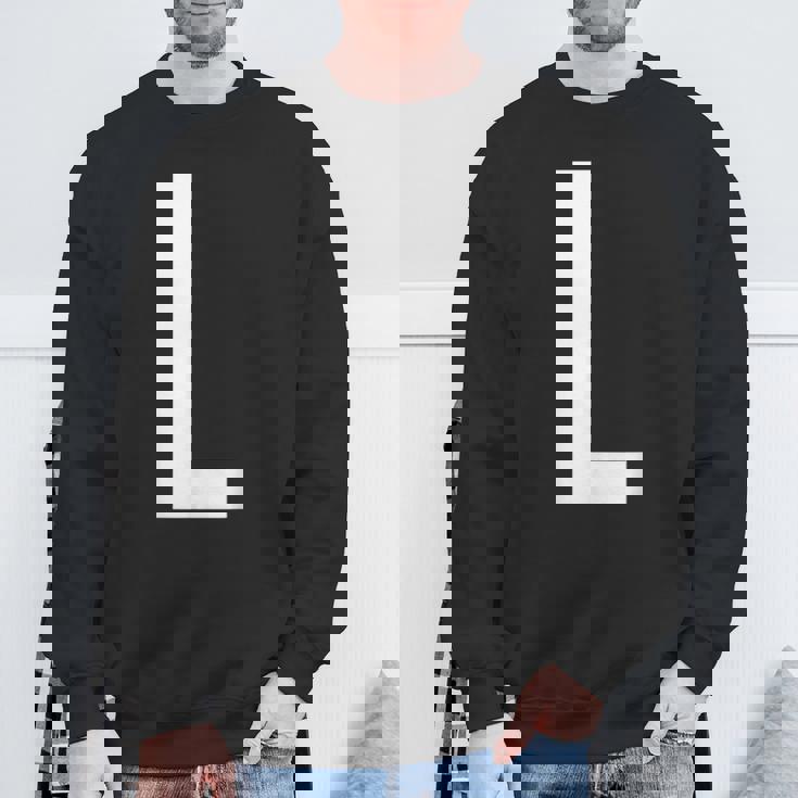 文字l アルファベットモノグラム イニシャル スウェットシャツ 高齢者への贈り物