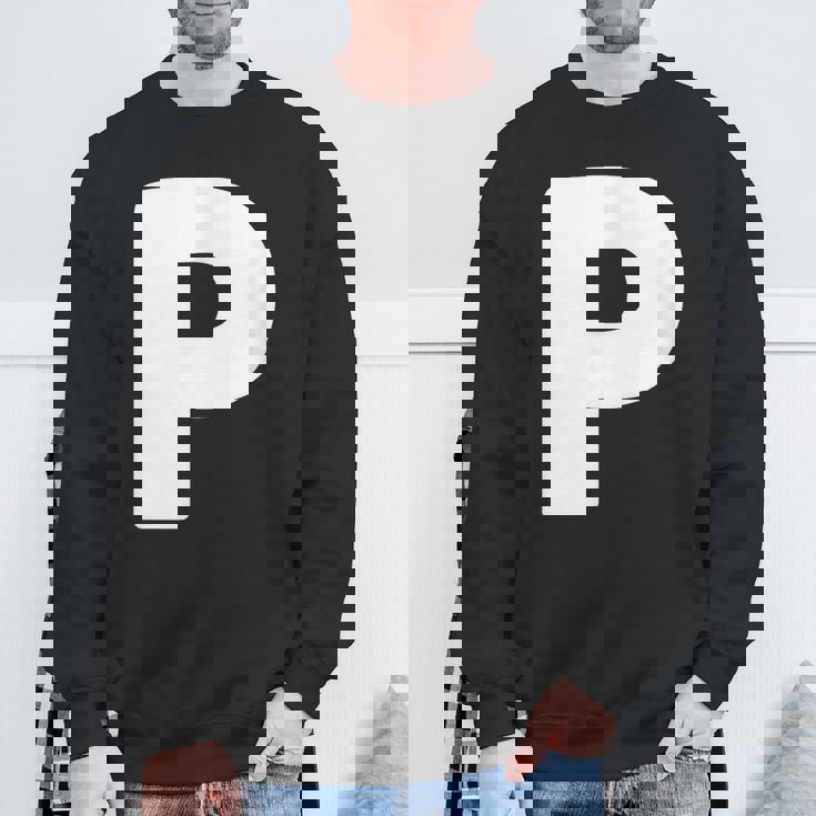 文字p 大文字 アルファベット モノグラム イニシャル スウェットシャツ 高齢者への贈り物