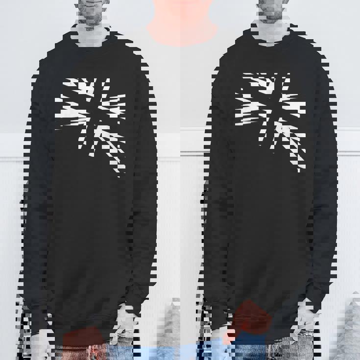 旗愛好家のためのユニオンジャックのホワイトデザイン。 スウェットシャツ 高齢者への贈り物