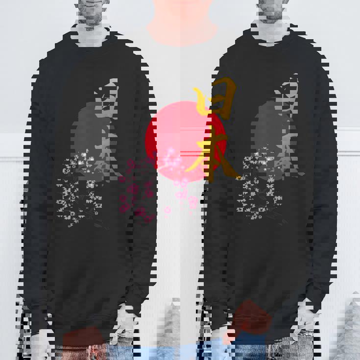 日本- 書道アート 伝統的なデザイン、ユニークなお土産 スウェットシャツ 高齢者への贈り物