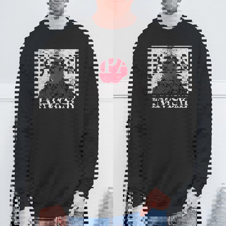 日本 カワサキ 富士山 旗 スウェットシャツ 高齢者への贈り物