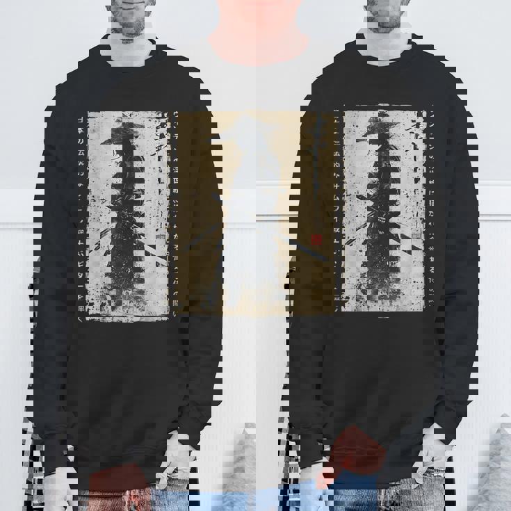 日本 武士 武士 戦闘機 浮世 墨絵 侍 スウェットシャツ 高齢者への贈り物