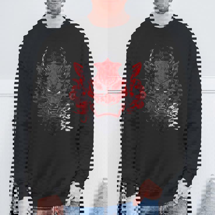 日本の伝統的な鬼の仮面日本の漢字アート スウェットシャツ 高齢者への贈り物