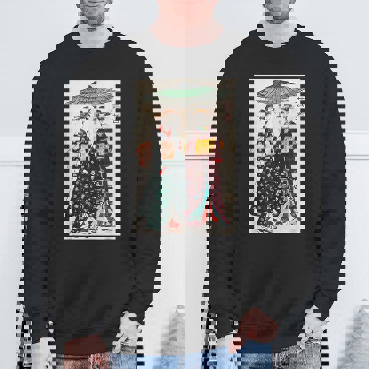 日本の伝統芸者 絵画 アート 水彩 お土産 スウェットシャツ 高齢者への贈り物