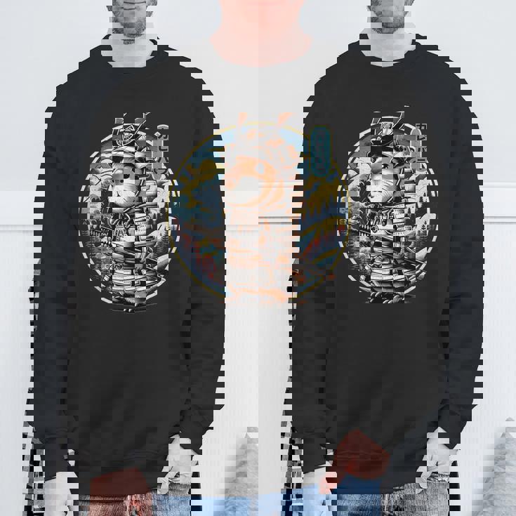 日本の侍カピバラのタトゥー、かわいい忍者カピバラ スウェットシャツ 高齢者への贈り物