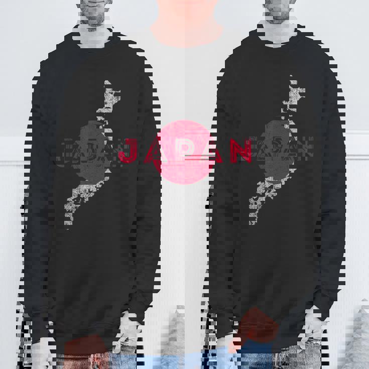 日本の地図と旗 日本のお土産 スウェットシャツ 高齢者への贈り物