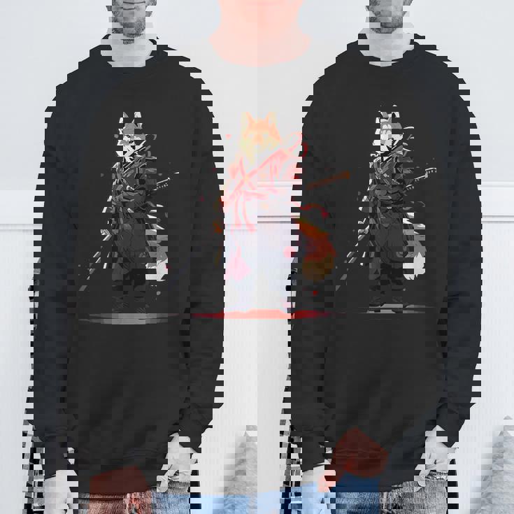 日本の柴犬浮世絵 アニメ 刀 おもしろい 日本の芸術 スウェットシャツ 高齢者への贈り物