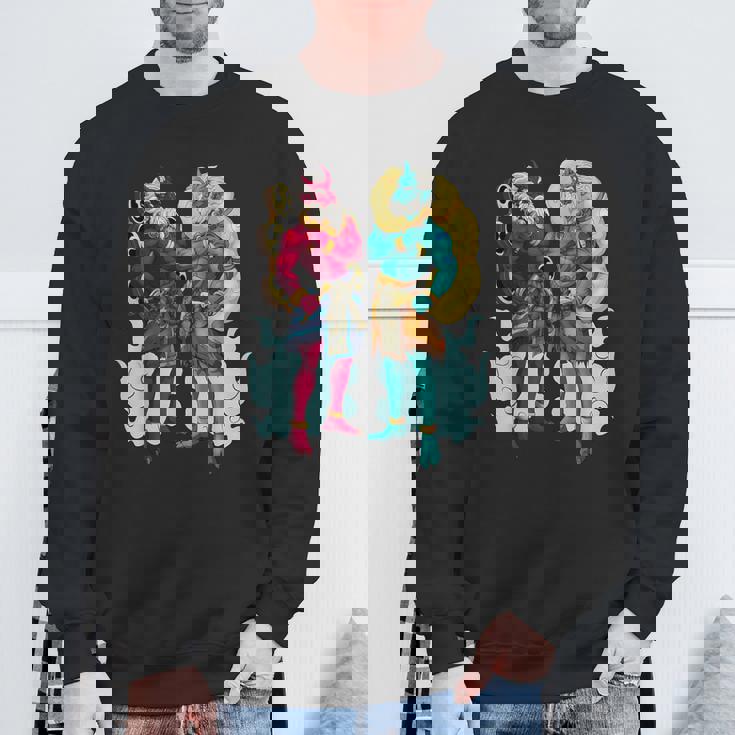 日本の神々 風神と雷神 スウェットシャツ 高齢者への贈り物