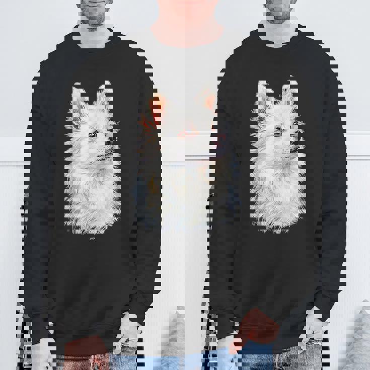 日本スピッツ 犬 グラフィック ペット イラスト 日本スピッツ スウェットシャツ 高齢者への贈り物