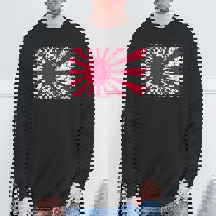 日本海軍旗 日本の誇り ビンテージ アンティーク調 愛国心 スウェットシャツ 高齢者への贈り物