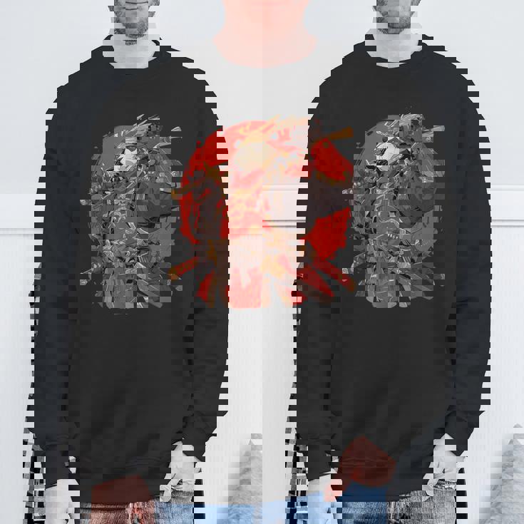 日本美術 パンダ 忍者 浮世絵 アニメ風 サムライパンダ スウェットシャツ 高齢者への贈り物