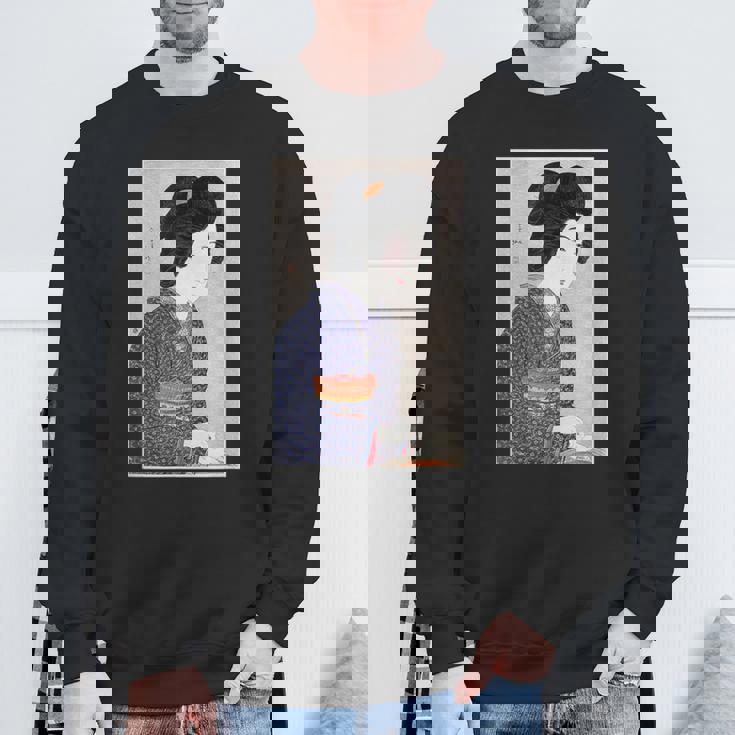 日本美術 芸者 日本木版 新版画美人画 スウェットシャツ 高齢者への贈り物