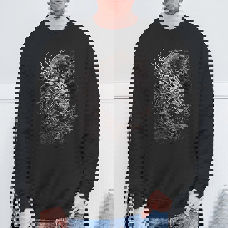 日本龍 タトゥー描画 伝統的な日本のグラフィックtシャツ スウェットシャツ 高齢者への贈り物