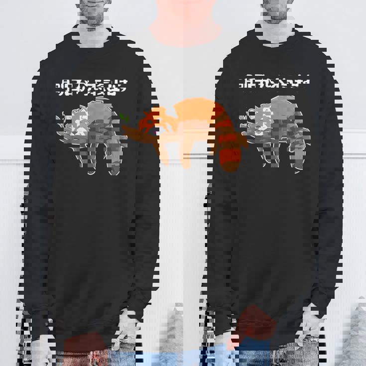 明日からの怠け者のレッサーパンダの面白い スウェットシャツ 高齢者への贈り物