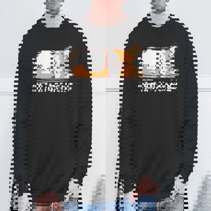 明日から本気出す ウェルシュ・コーギー・ペンブローク犬・ 犬好き かわいい おもしろ 面白い スウェットシャツ 高齢者への贈り物