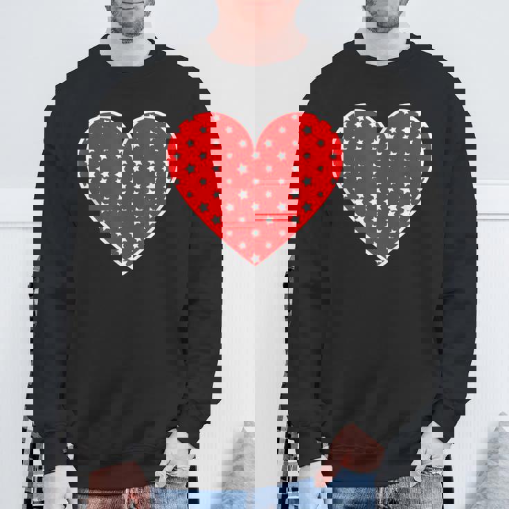 星柄のグラフィックハートプリント。 スウェットシャツ 高齢者への贈り物