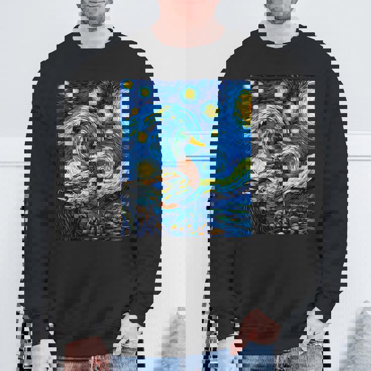 星空の下のアヒル アート グラフィック 誕生日 クリスマス スウェットシャツ 高齢者への贈り物