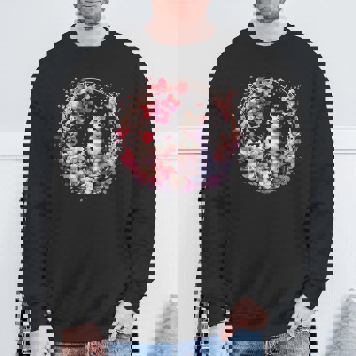 春の桜 かわいい猫と桜の花 スウェットシャツ 高齢者への贈り物