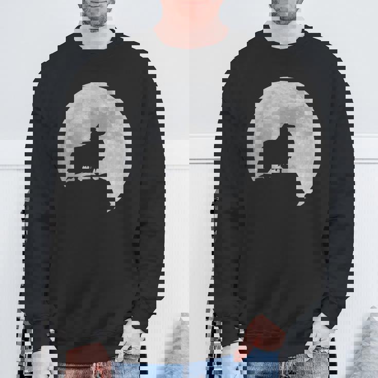 月と犬のシルエット シェルティーシェットランドシープドッグ スウェットシャツ 高齢者への贈り物