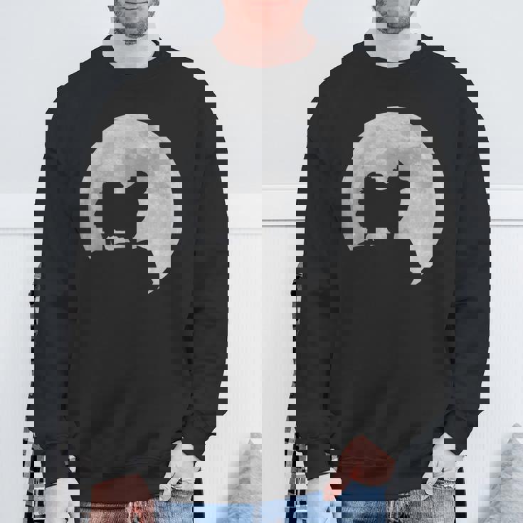 月と犬のシルエット ポンポメラニアン スウェットシャツ 高齢者への贈り物