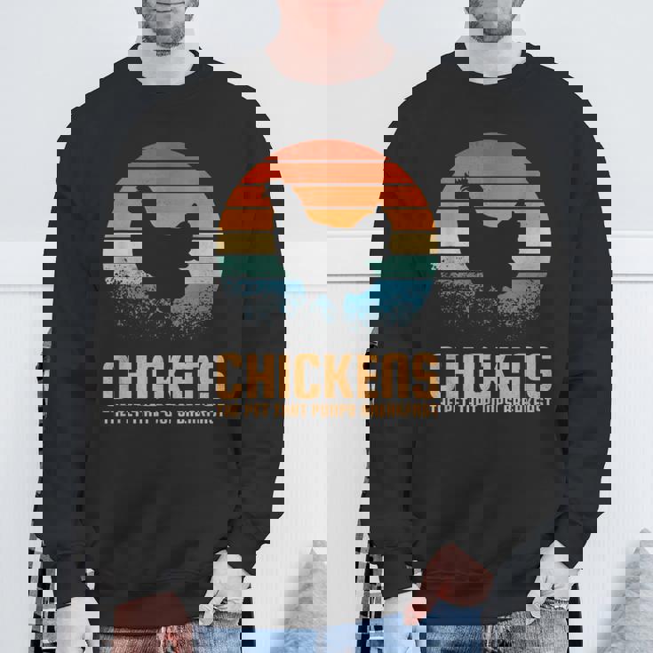 朝ごはんを食べるペット、ニワトリ スウェットシャツ 高齢者への贈り物