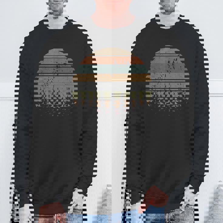 木 屋外 自然 鳥 レトロ 森 スウェットシャツ 高齢者への贈り物