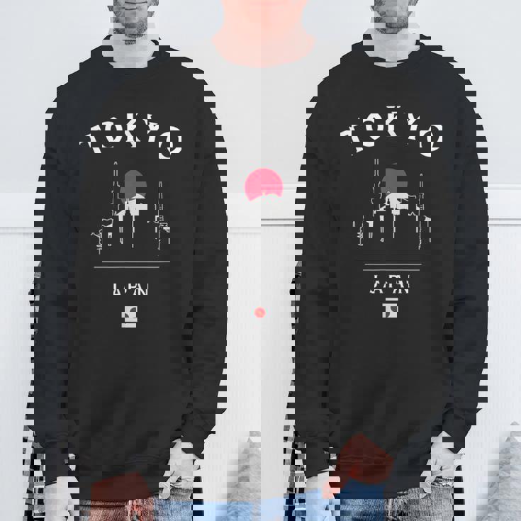 東京 日本 国旗 東京スカイライン ミニマリスト お土産 スウェットシャツ 高齢者への贈り物