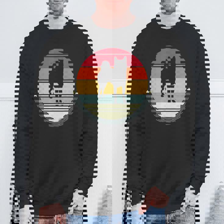 柴犬 シルエット レトロ ヴィンテージ 犬 オーナー レディース メンズ スウェットシャツ 高齢者への贈り物