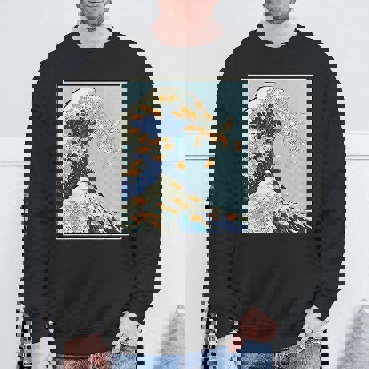 柴犬 大波 日本 神奈川 北斎 犬 動物 スウェットシャツ 高齢者への贈り物