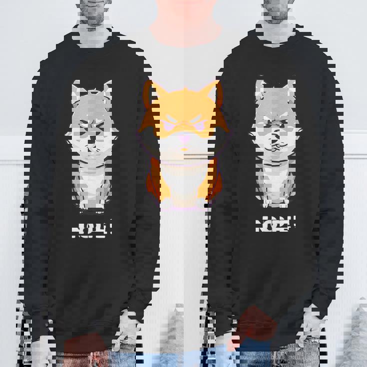 柴犬 犬 赤柴 怒柴 拒否柴 嫌です 怒った犬 かわいい おもしろ スウェットシャツ 高齢者への贈り物