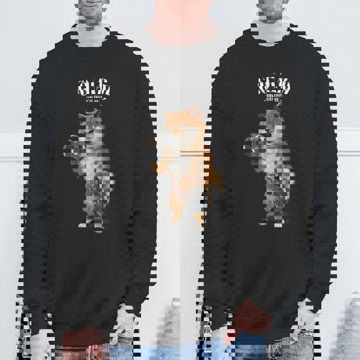 柴犬 筋トレ ダンベル付き フィットネスジム スウェットシャツ 高齢者への贈り物