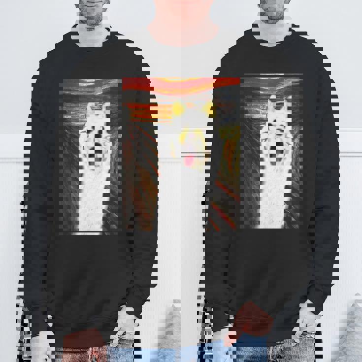 柴犬 面白いtシャツ 犬 ムンクの叫び かわいい メンズ 子供 おもしろ 服 グッズ ネタ わんこ イヌ スウェットシャツ 高齢者への贈り物