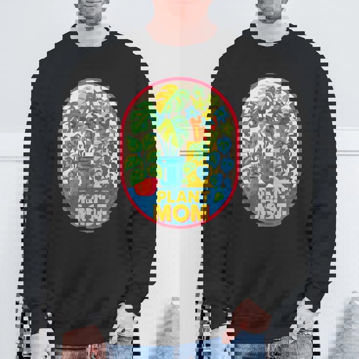 植物 ママ イラスト ポトス モンステラ 観葉植物愛好家 スウェットシャツ 高齢者への贈り物