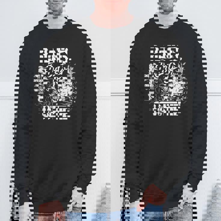 植物 犬 コーヒー おもしろ ガーデニング 犬好き ギフト スウェットシャツ 高齢者への贈り物