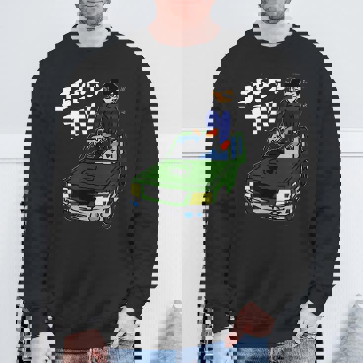 横転した車の屋根を板金するようす スウェットシャツ 高齢者への贈り物