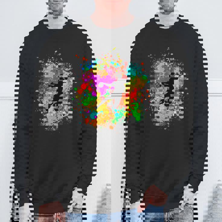 樹脂ボール付きのクールなハンドボールプレーヤー スウェットシャツ 高齢者への贈り物