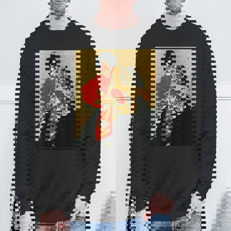 歌舞伎 俳優 日本劇出演者 四世片岡市蔵 上使の弁慶 役者絵 スウェットシャツ 高齢者への贈り物